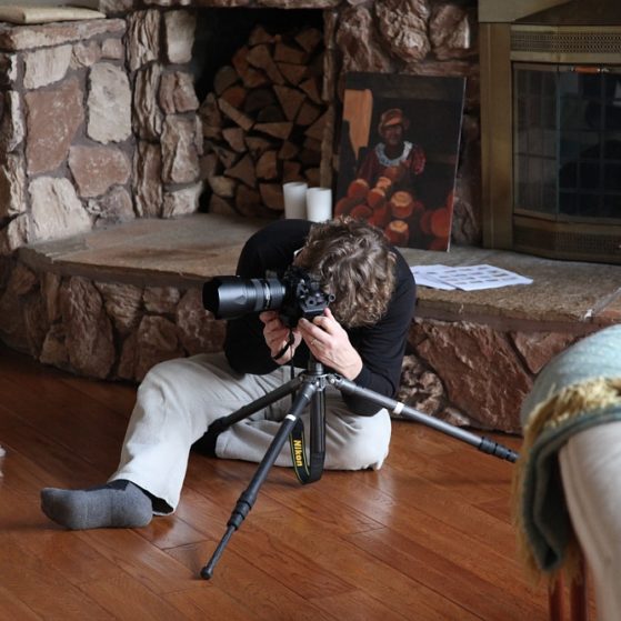 The photographer at work, shooting for our feature in Country Living Magazine