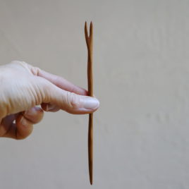 Hand Carved Cherry Pickle Fork