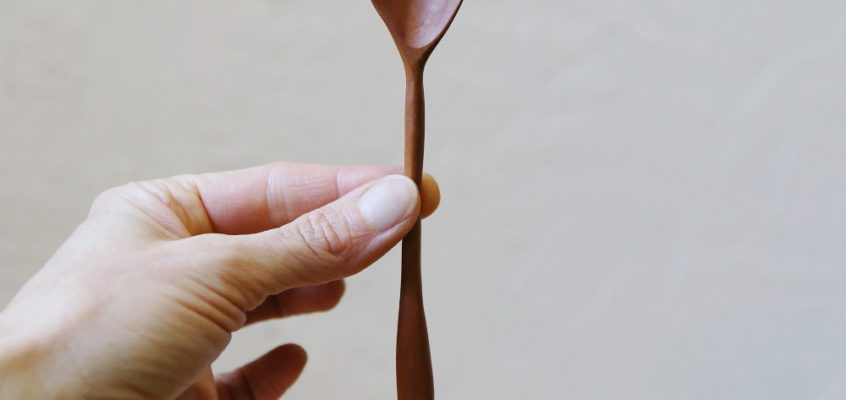 Hand Carved Cherry Tasting Spoon .